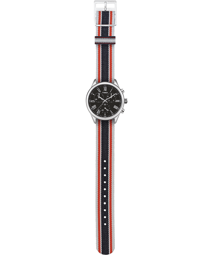 Weston Avenue 38mm Grosgrain Strap Watch Stainless-Steel/Black large