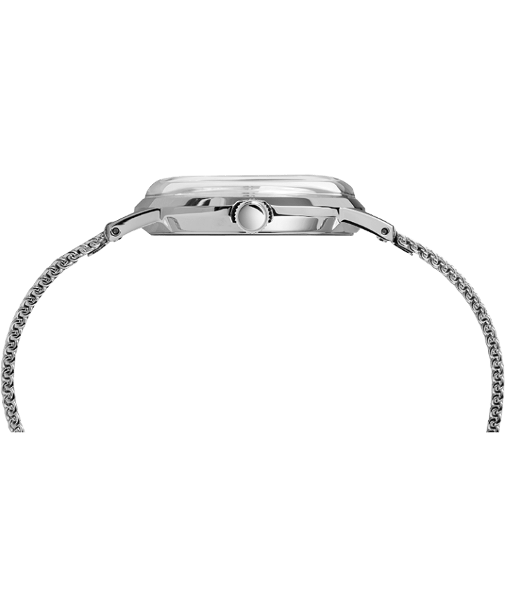 Marlin® Hand-Wound 34mm Stainless Steel Mesh Band Watch Stainless-Steel/White large