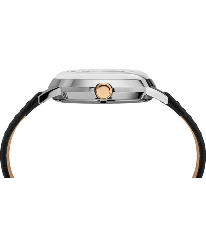 Marlin® Automatic 40mm Leather Strap Watch Navy/Silver-Tone large