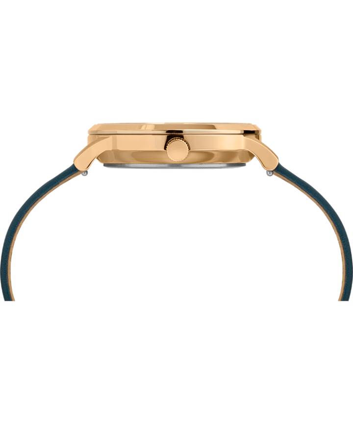 Waterbury Classic 36mm Leather Strap Watch Gold-Tone/Blue/White large