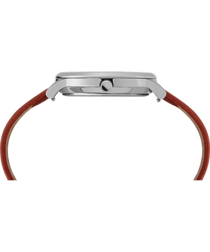 Waterbury Classic 40mm Leather Strap Watch Stainless-Steel/Tan/White large