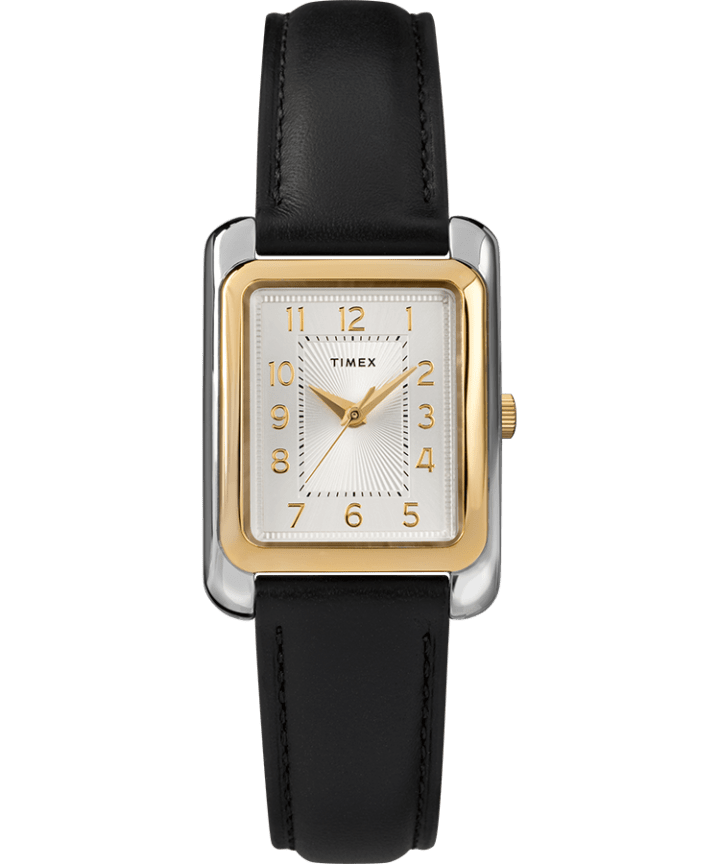 Meriden 25mm Black Leather Strap Watch Two-Tone/Black large