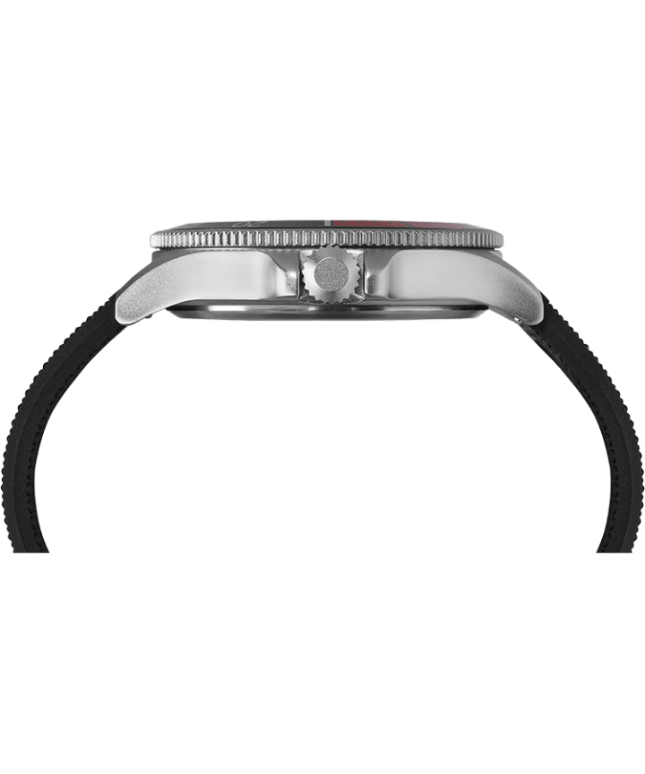 Allied® Coastline 43mm Silicone Strap Watch Silver-Tone/Black large