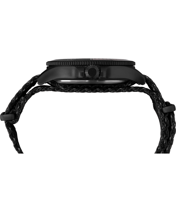 Allied® Coastline 43mm Fabric Strap Watch Black/Orange large