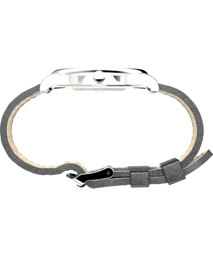Weekender 40mm 2-Piece Quick-Release Leather Strap Watch Silver-Tone/Black large