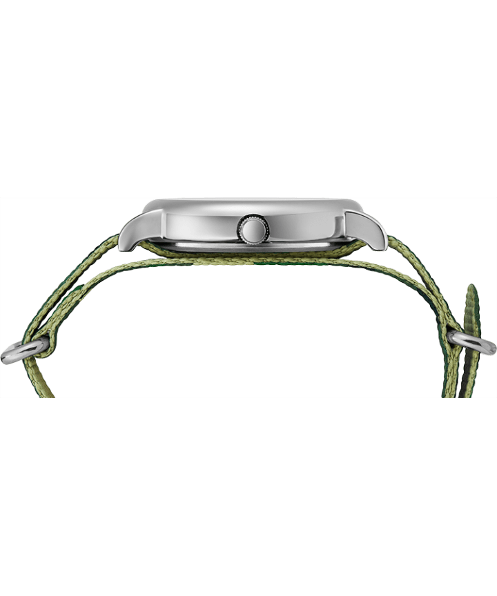 Weekender 40mm Camo Fabric Strap Watch Silver-Tone/Camo/Cream large