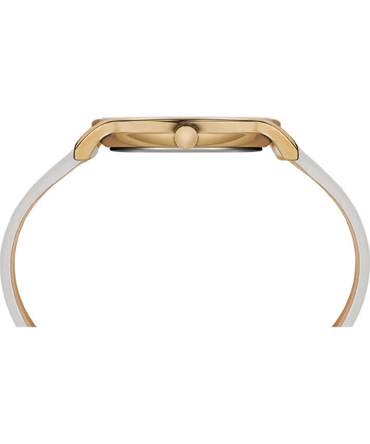 Transcend 38mm Leather Strap Watch Gold-Tone/Off-White/Mother-of-Pearl large
