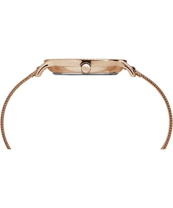 Waterbury Traditional 34mm Stainless Steel Mesh Band Watch Rose-Gold-Tone/Cream large