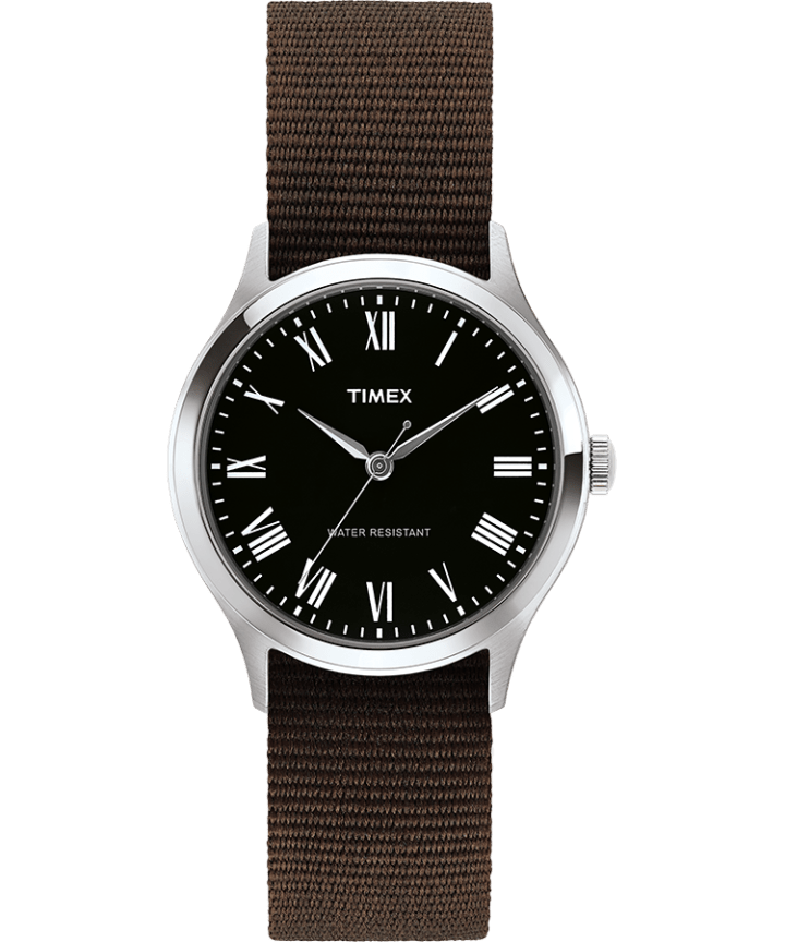Whitney Avenue 36mm Reversible Grosgrain Strap Watch Stainless-Steel/Black large