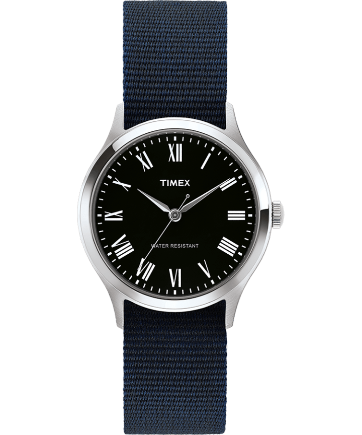Whitney Avenue 36mm Reversible Grosgrain Strap Watch Stainless-Steel/Black large