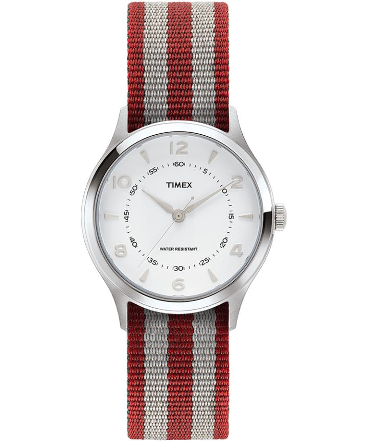 Whitney Village 36mm Reversible Grosgrain Strap Watch Stainless-Steel/White large