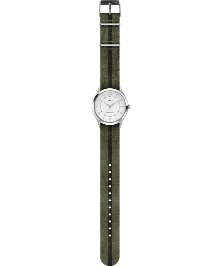 Whitney Village 36mm Grosgrain Strap Watch Stainless-Steel/White large