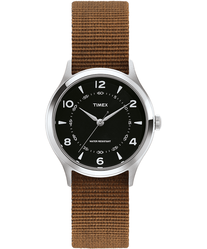 Whitney Village 36mm Reversible Grosgrain Strap Watch Stainless-Steel/Black large