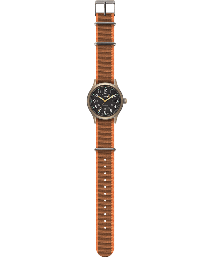 Allied 40mm Fabric Strap Watch Bronze-Tone/Black large