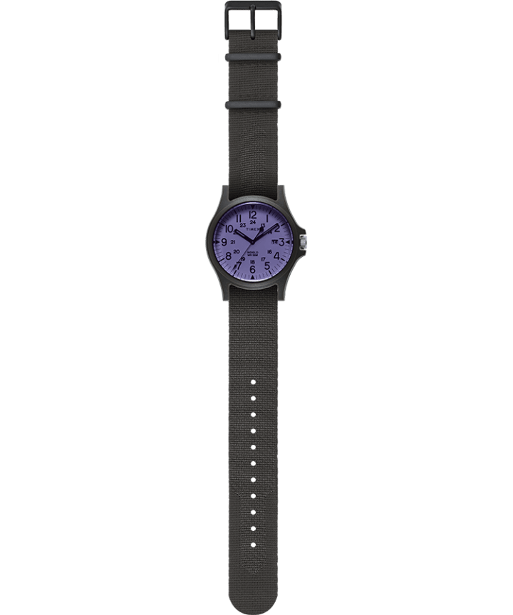 Acadia 40mm Fabric Strap Watch Black/Purple large