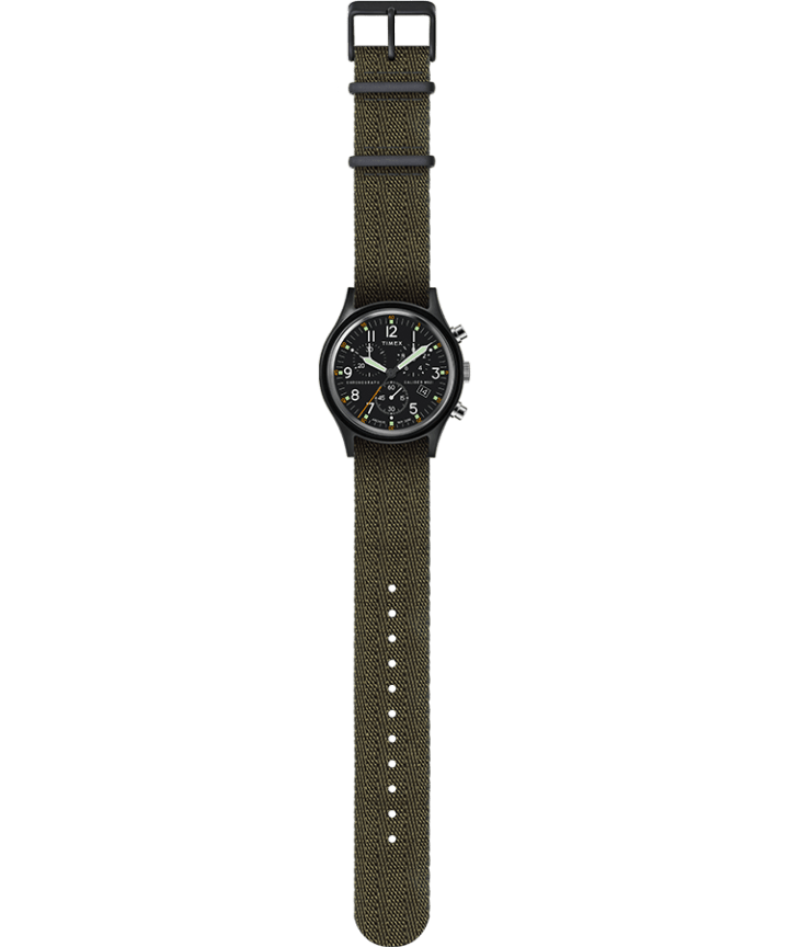 MK1 Chronograph 40mm Fabric Strap Watch Black/Green large