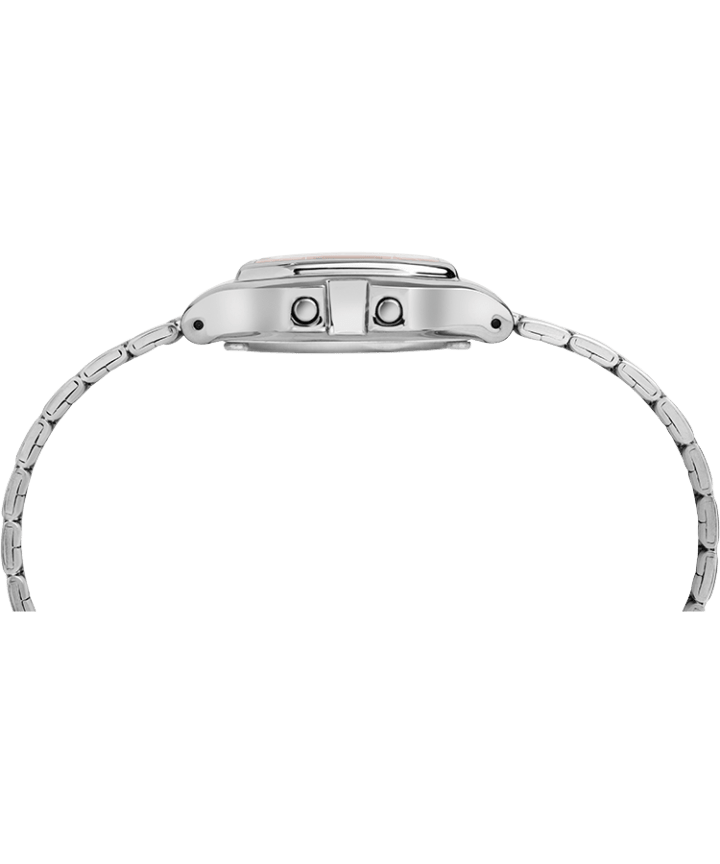Digital Mini 27mm Bracelet Watch Silver-Tone/Pink large