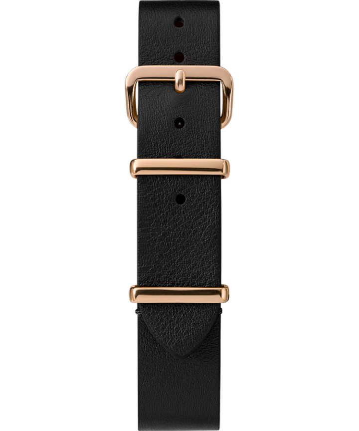 16mm Leather Slip-Thru Single Layer Strap Black large