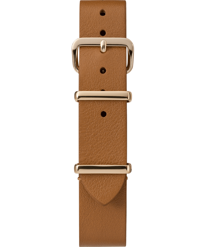 16mm Leather Slip-Thru Single Layer Strap Tan large