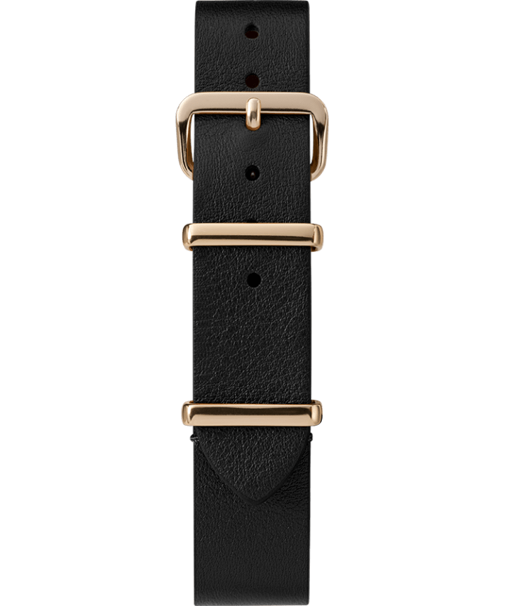 16mm Leather Slip-Thru Single Layer Strap Black large