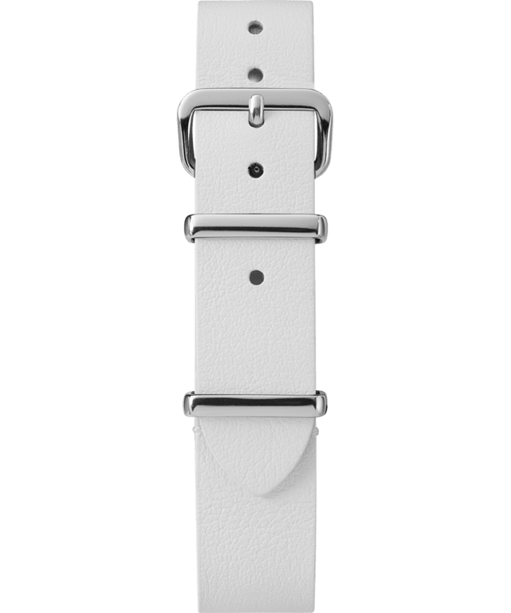 16mm Leather Slip-Thru Single Layer Strap White large