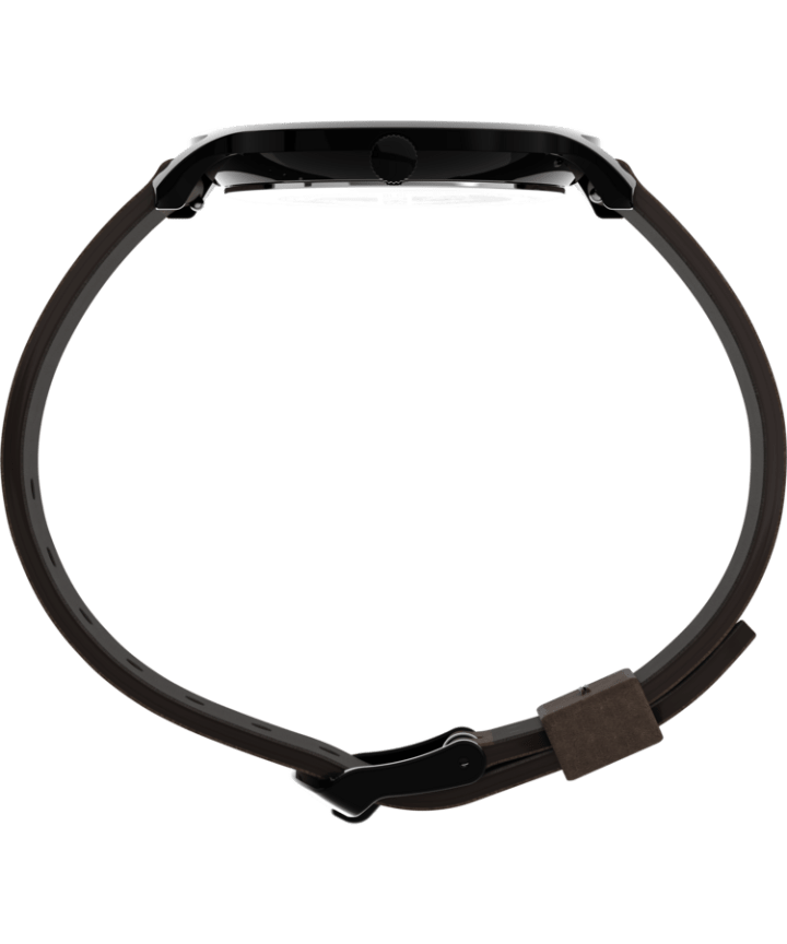 Norway 40mm Leather Strap Watch Black/Brown large