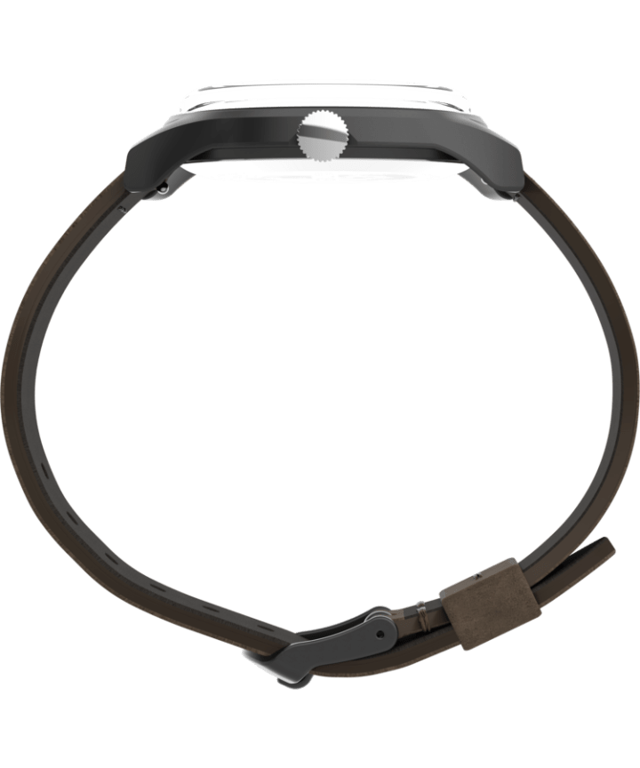 MK1™ Steel 40mm Leather Strap Watch Gunmetal/Brown large