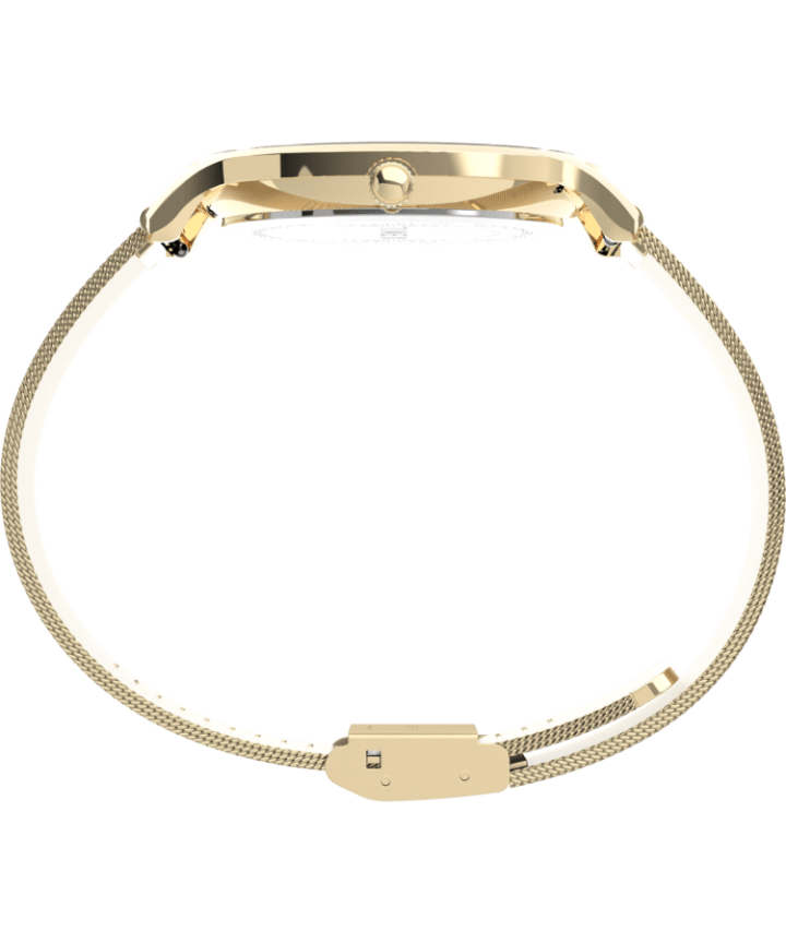 Transcend™ 38mm Stainless Steel Mesh Band Watch Gold-Tone/White large