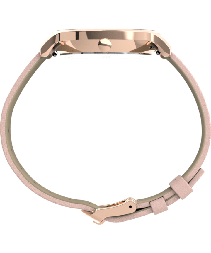 Transcend™ Multifunction 38mm Leather Strap Watch Rose-Gold-Tone/Pink/White large