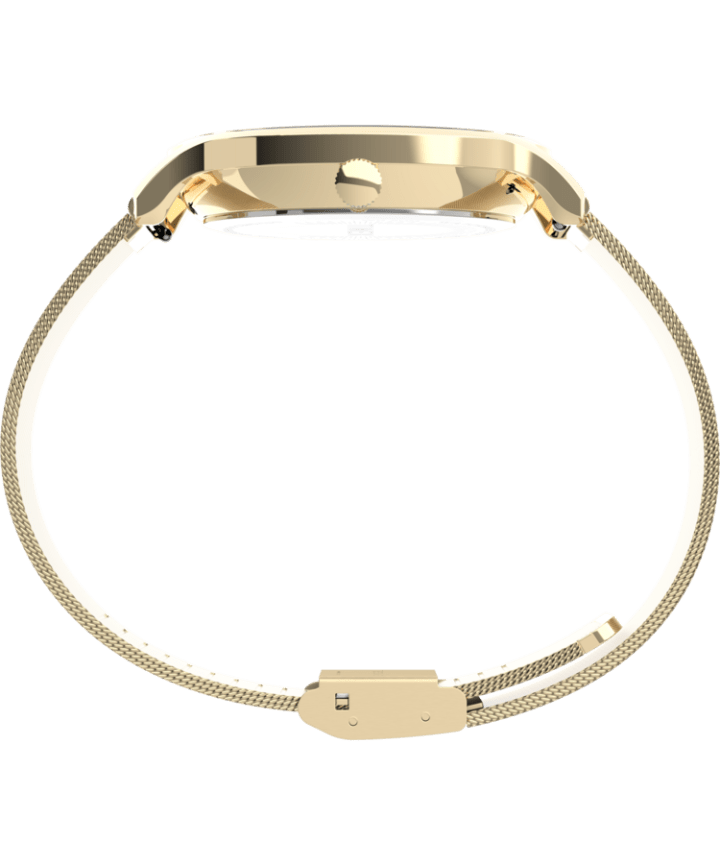 Transcend™ Multifunction 38mm Stainless Steel Mesh Band Watch Gold-Tone/White large
