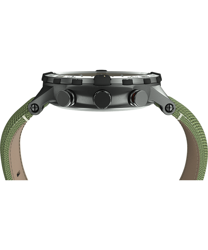 Allied® Tide-Temp-Compass with Intelligent Quartz® Technology 45mm Fabric Strap Watch Gunmetal/Tan large