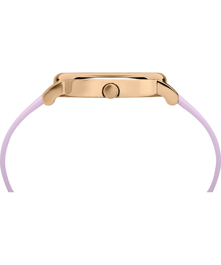 Crystal Bloom With Swarovski® Crystals 38mm Leather Strap Watch Rose-Gold-Tone/Purple large