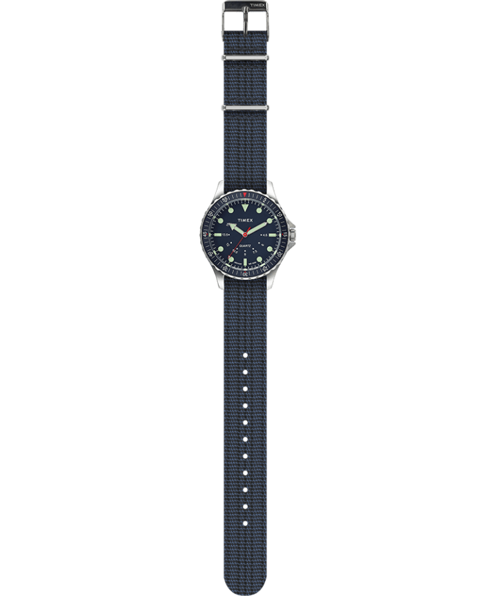 Navi Depth 38mm Fabric Strap Watch Stainless-Steel/Blue large