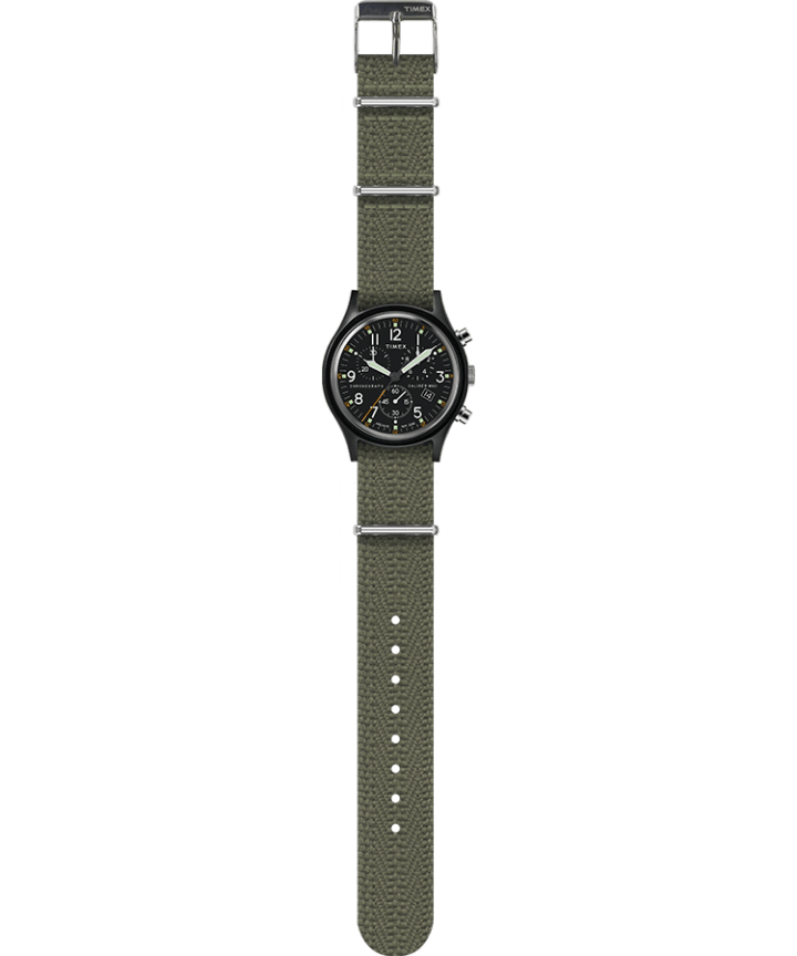 MK1 Chronograph 40mm Fabric Strap Watch Black/Green large