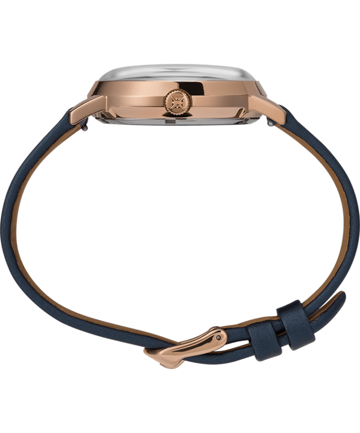 Celestial Opulence Automatic 38 mm Armbanduhr mit strukturiertem Armband Roségoldfarben/blau large