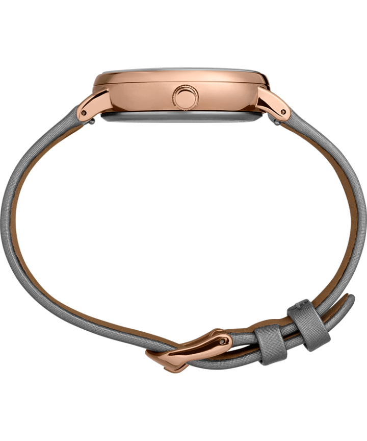 Celestial Opulence 37mm Textured Strap Watch Rose-Gold-Tone/Gray-ARIES,TAURUS,GEMINI large