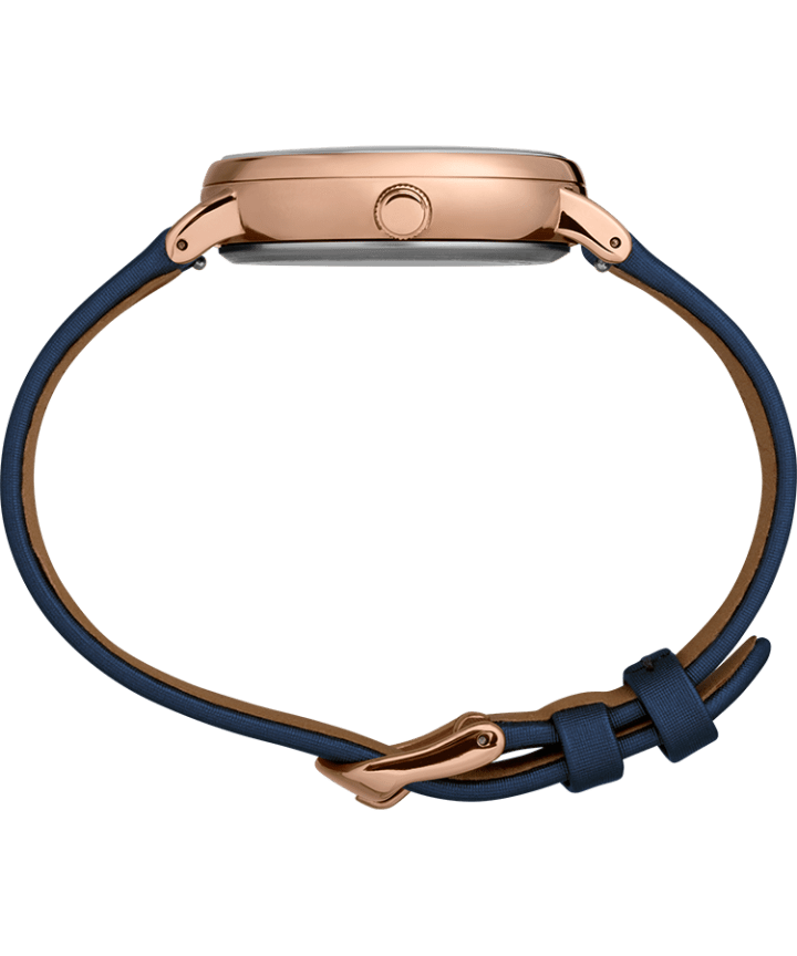 Celestial Opulence 37mm Textured Strap Watch Rose-Gold-Tone/Blue-CANCER,LEO,VIRGO large