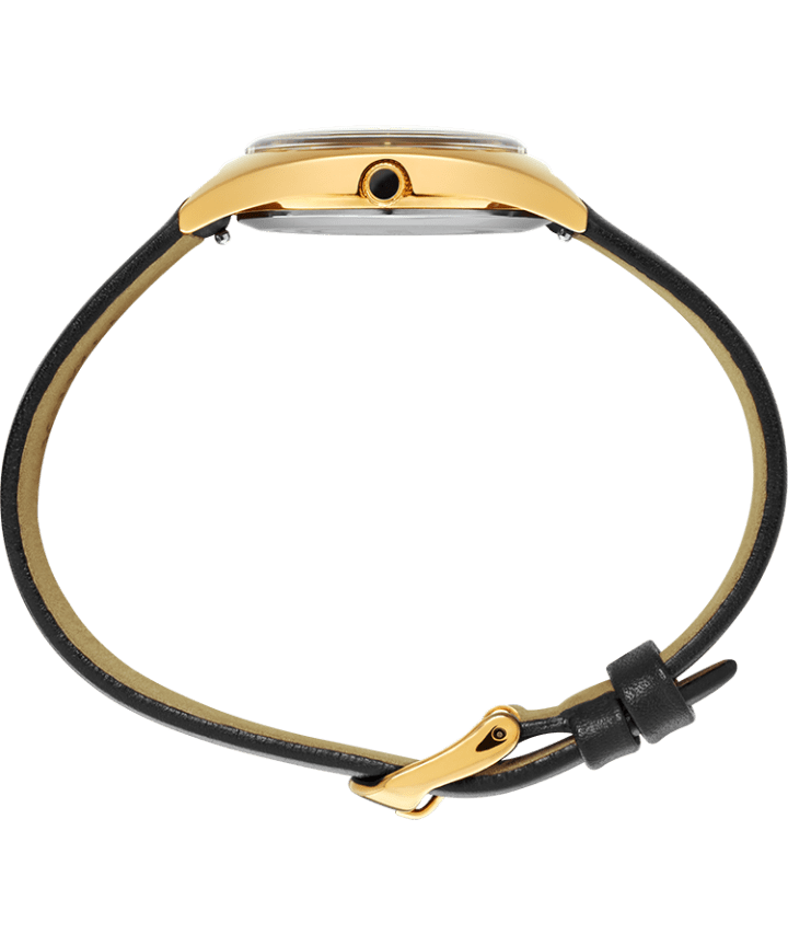 Milano 33mm Leather Strap Watch Gold-Tone/Black large