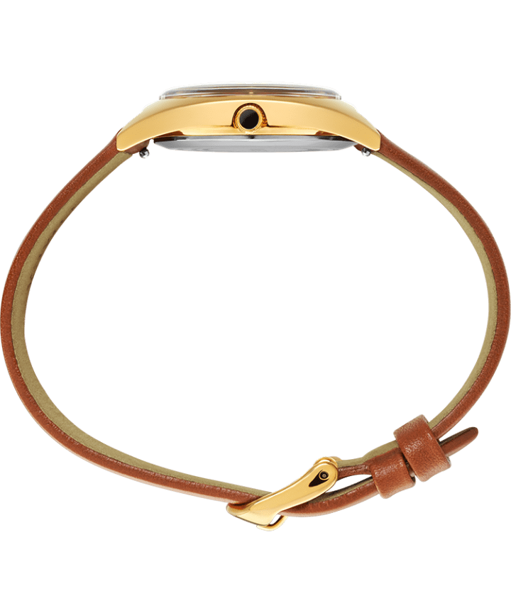 Milano 33mm Leather Strap Watch Gold-Tone/Burgundy/Champagne large