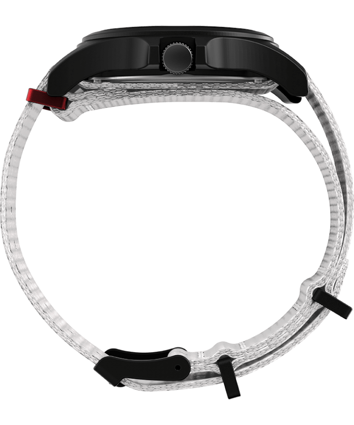 Acadia 40mm Fabric Strap Watch Featuring NASA Logo on Dial Black/White large