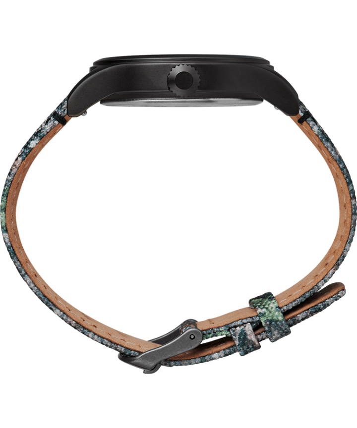 Timex Expedition Scout 40mm Fabric Strap Watch with Mossy Oak® Camo Pattern Black/Brown large
