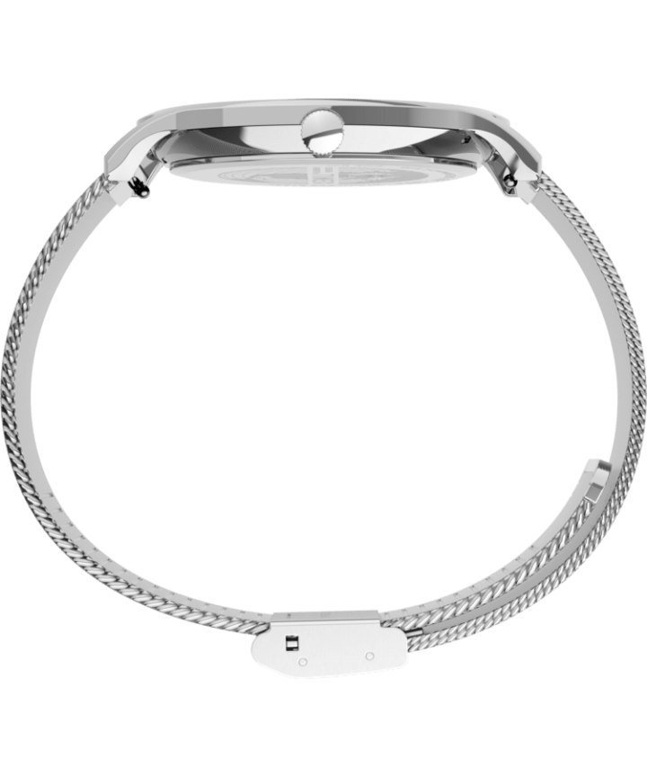 Norway 40mm Stainless Steel Mesh Band Watch Silver-Tone/Stainless-Steel/White large