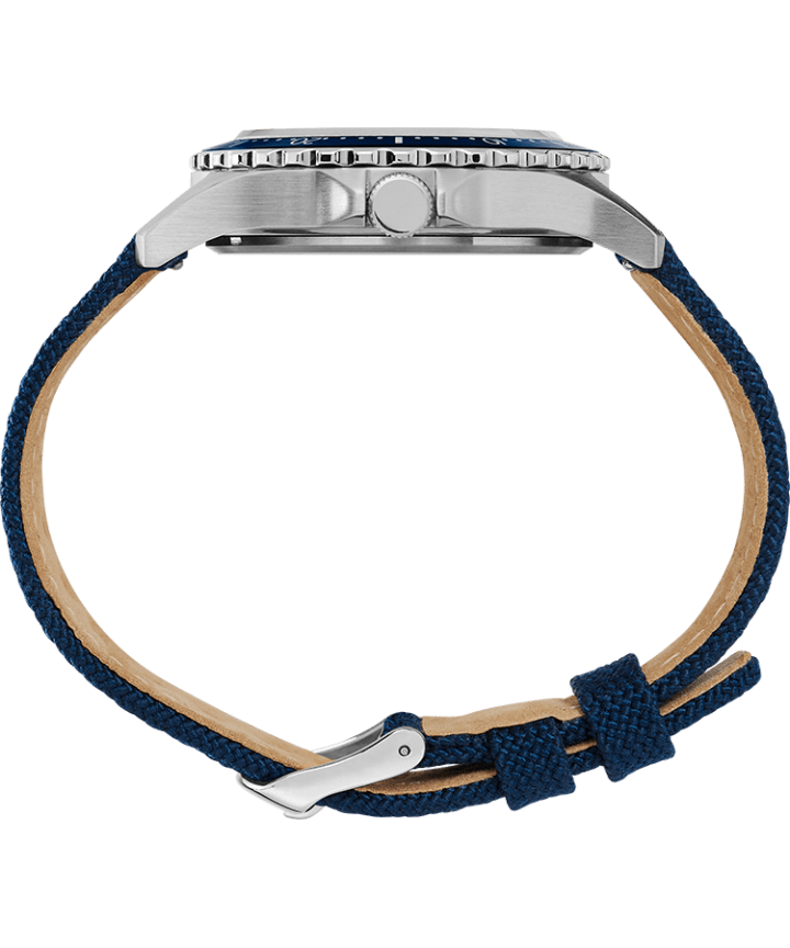 Navi XL 41mm Fabric Strap Watch Featuring NASA Logo on Dial Stainless-Steel/Blue/White large