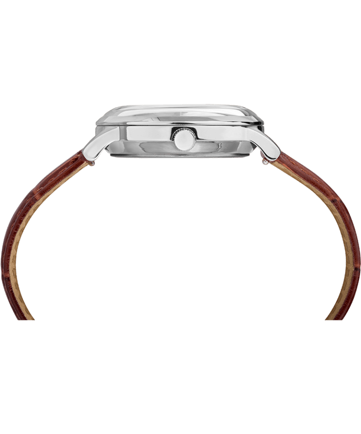 Marlin® Hand-Wound 34mm Leather Strap Watch Stainless-Steel/Brown/Blue large