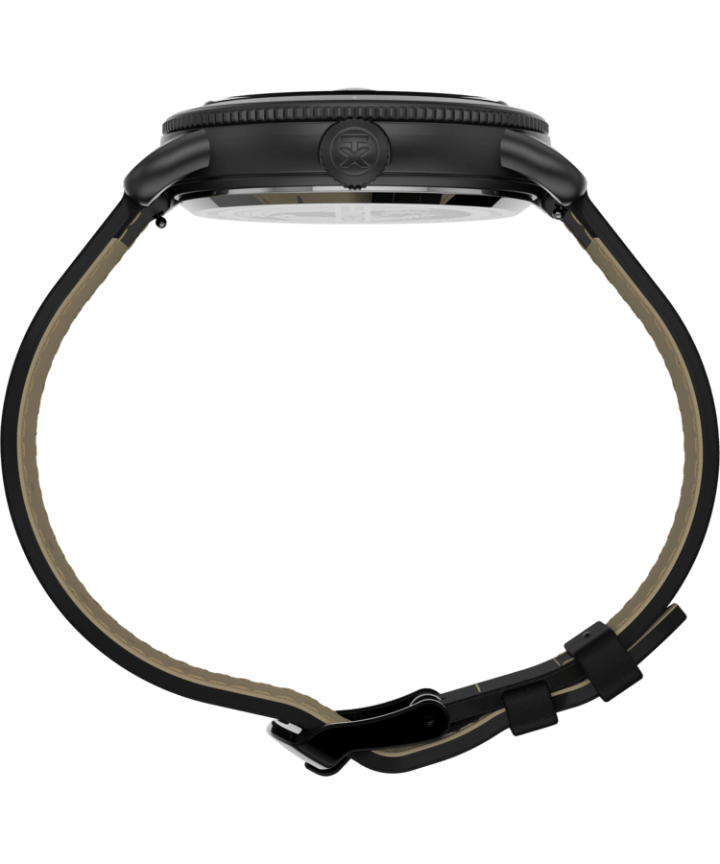 Port 42mm Leather Strap Watch Black large