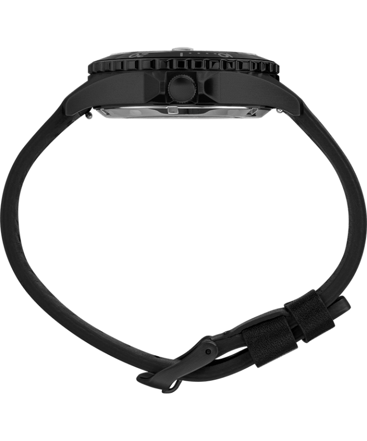 Navi XL Automatic 41mm Leather Strap Watch Stainless-Steel/Black/Black large