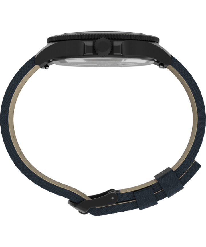 Zegarek Allied® Coastline 43 mm z paskiem materiałowym Czarny/Niebieski large
