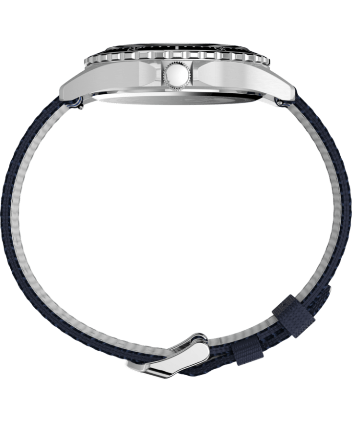 Navi XL 41mm Fabric Strap Watch Stainless-Steel/Blue/White large