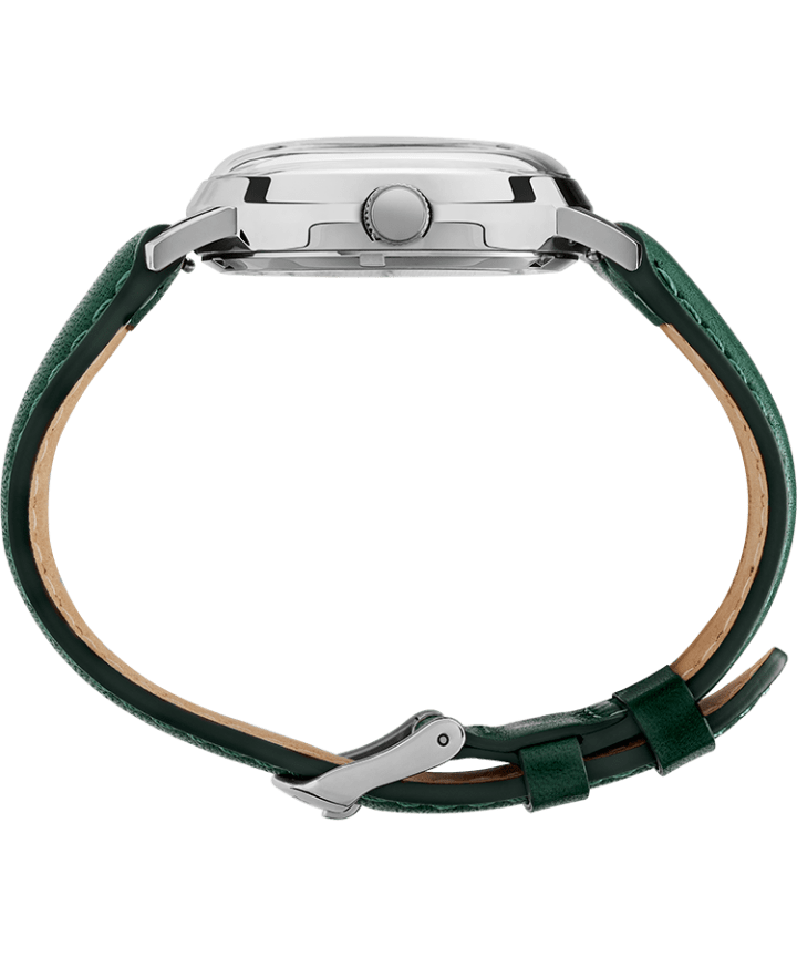 Marlin® Automatic Day-Date 40mm Leather Strap Watch Stainless-Steel/Green large