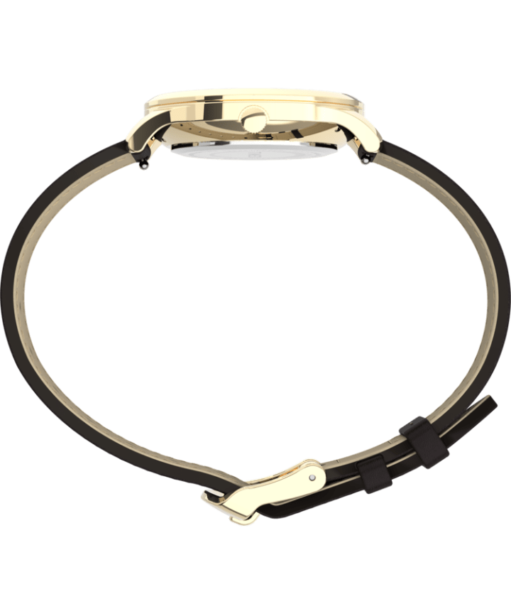Easy Reader® Gen1 32mm Leather Strap Watch Gold-Tone/Brown/White large